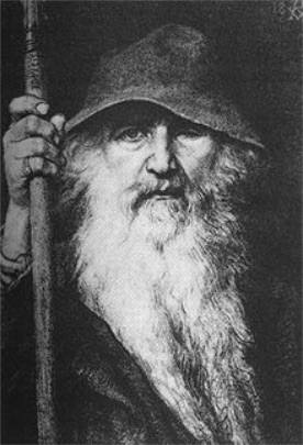 Portrait d'Odinn en noir et blanc par Georg von Rosen